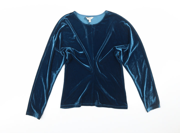 Marks and Spencer Women’s Blue Velvet Long Sleeve Blouse Size 12