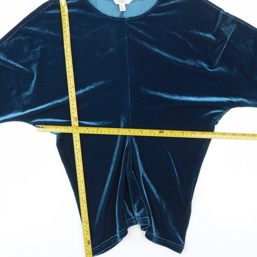 Marks and Spencer Women’s Blue Velvet Long Sleeve Blouse Size 12