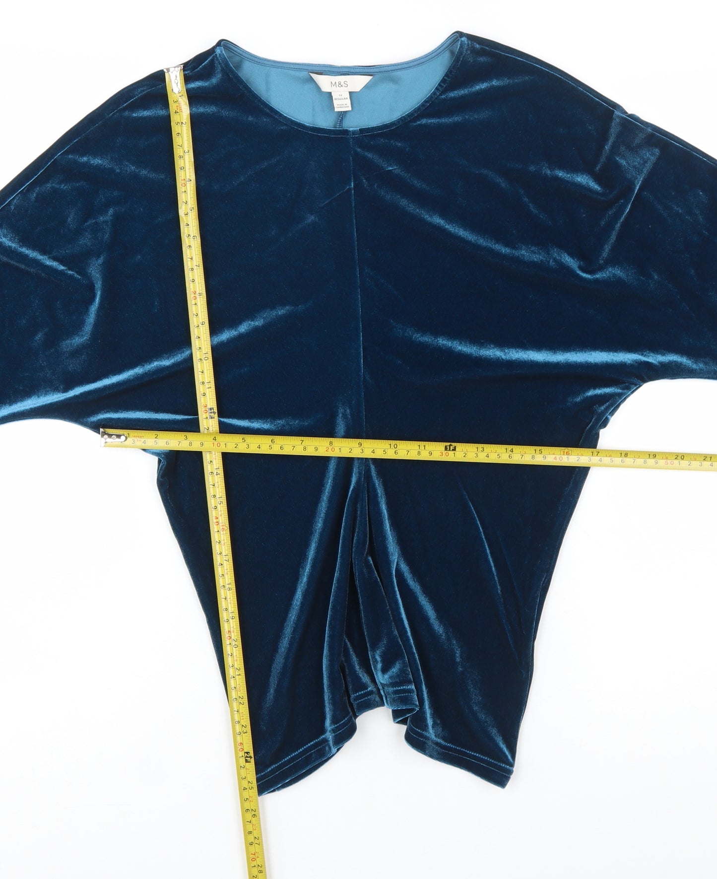 Marks and Spencer Women’s Blue Velvet Long Sleeve Blouse Size 12