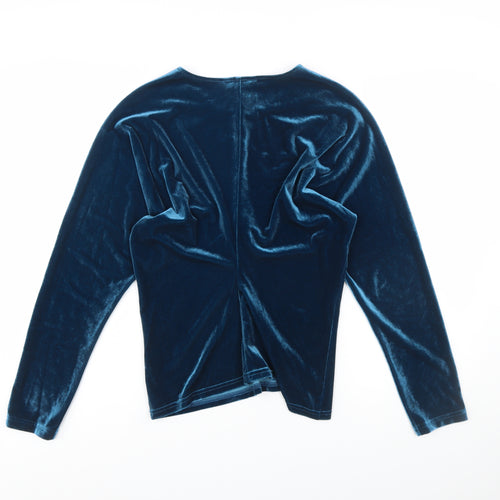 Marks and Spencer Women’s Blue Velvet Long Sleeve Blouse Size 12
