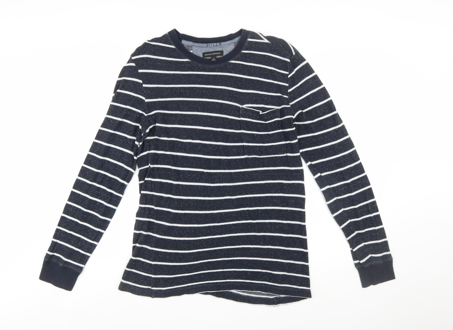 Banana Republic Women's Navy Striped Cotton Jumper Size S