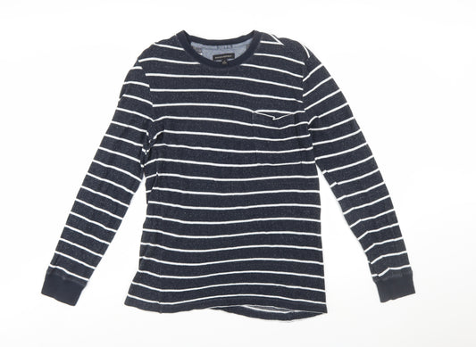 Banana Republic Women's Navy Striped Cotton Jumper Size S
