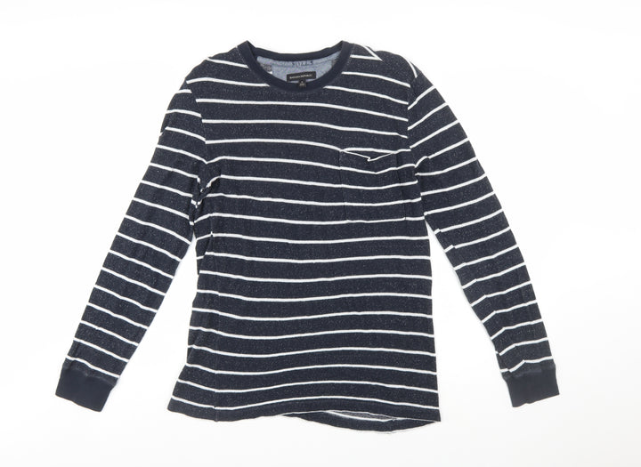 Banana Republic Women's Navy Striped Cotton Jumper Size S