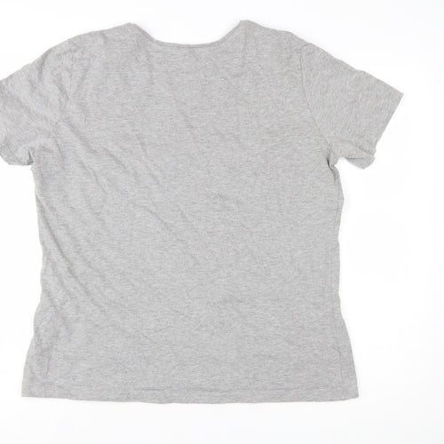 Stedman Women's Grey 2XL Graphic Cat T-Shirt Short Sleeve Casual Top