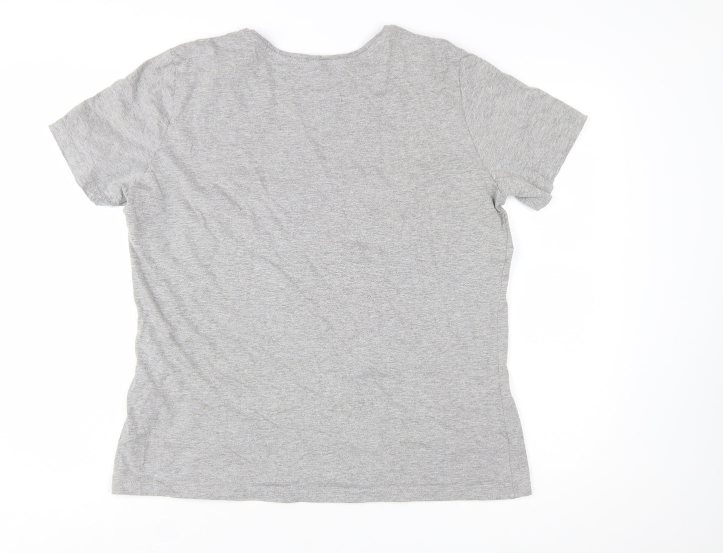 Stedman Women's Grey 2XL Graphic Cat T-Shirt Short Sleeve Casual Top