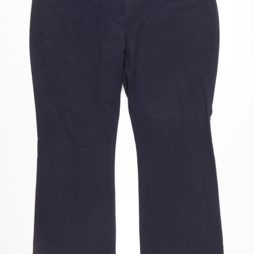 Marks and Spencer Women Navy Blue Size 20 Regular Chino Trousers