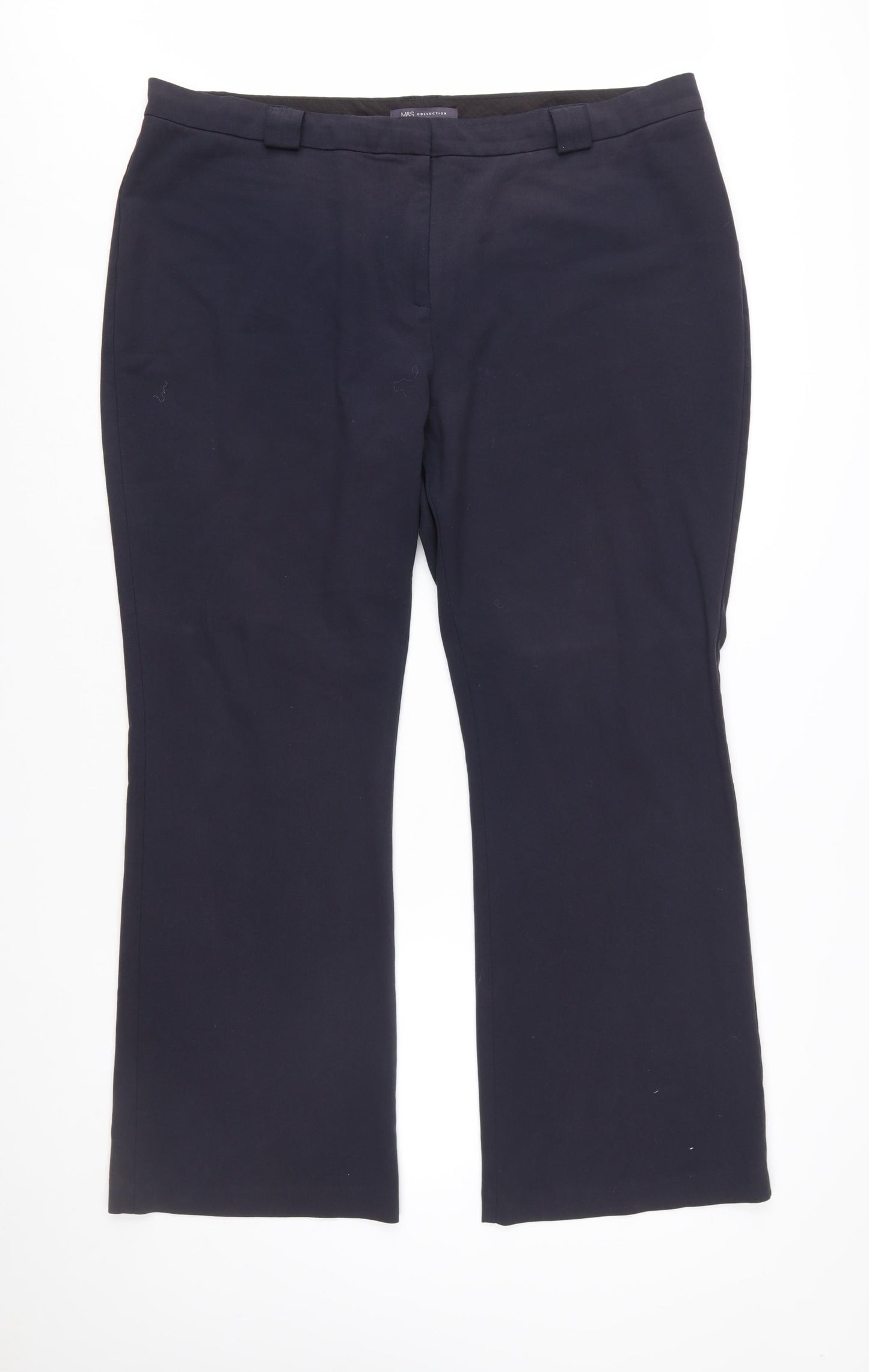 Marks and Spencer Women Navy Blue Size 20 Regular Chino Trousers