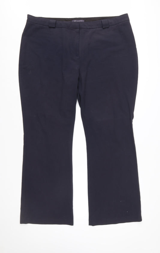 Marks and Spencer Women Navy Blue Size 20 Regular Chino Trousers