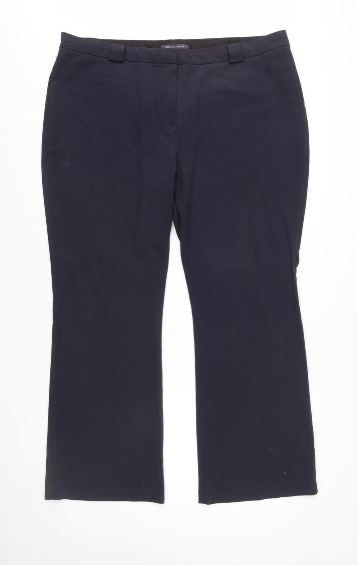 Marks and Spencer Women Navy Blue Size 20 Regular Chino Trousers