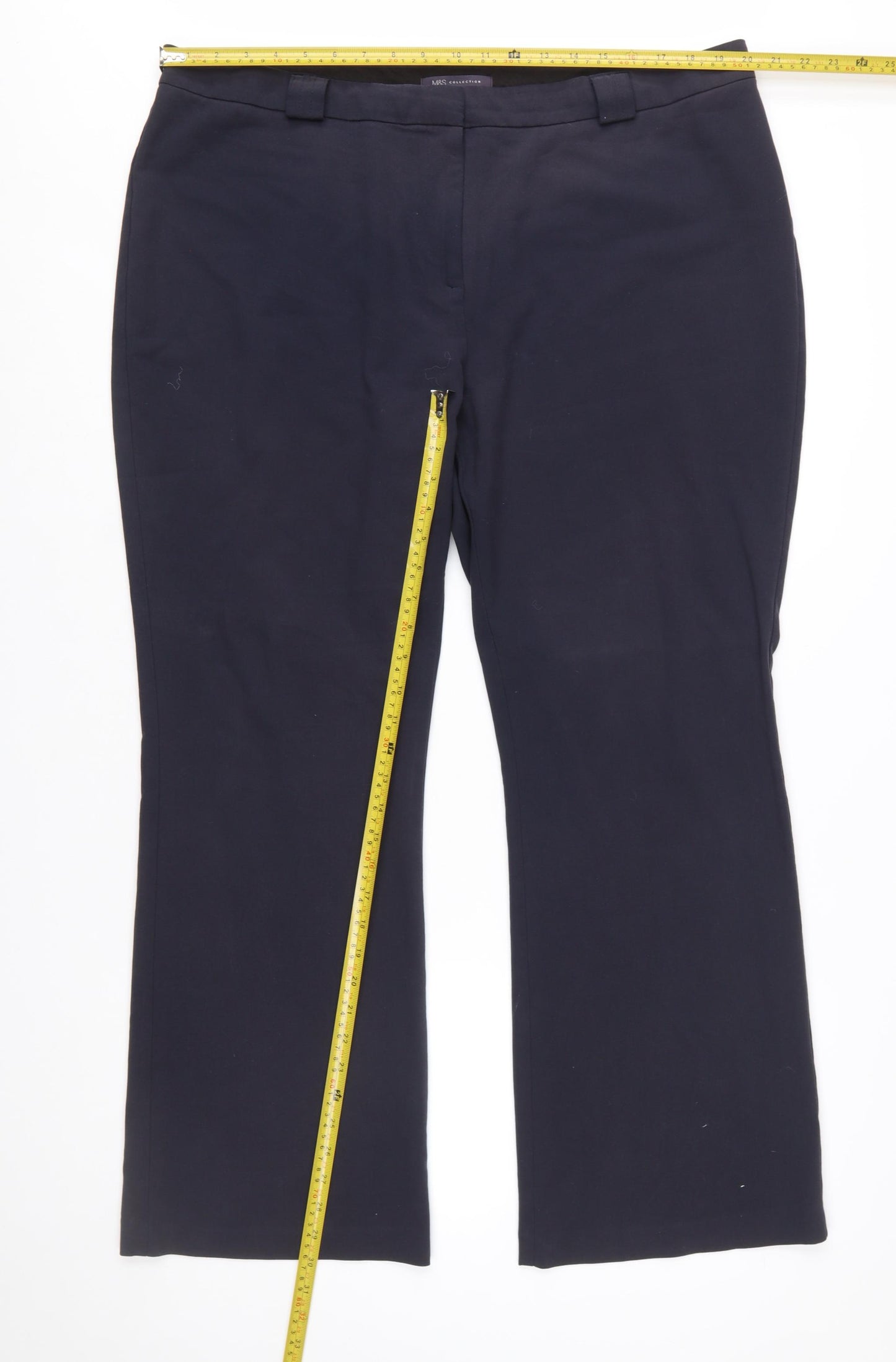 Marks and Spencer Women Navy Blue Size 20 Regular Chino Trousers