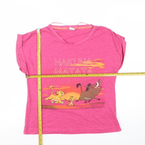 Disney Women's Pink Lion King Hakuna Matata T-Shirt Size S