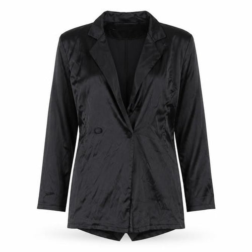 Boohoo Women’s Black Long Sleeve Collared Playsuit Size 8
