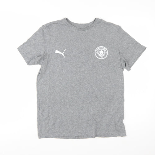 Puma Boys Grey Manchester City T-Shirt 15-16 Years Short Sleeve Sports Tee