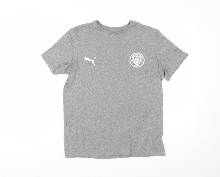 Puma Boys Grey Manchester City T-Shirt 15-16 Years Short Sleeve Sports Tee