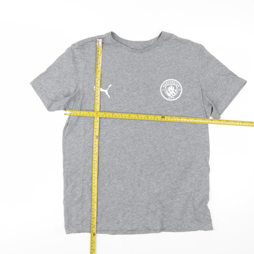 Puma Boys Grey Manchester City T-Shirt 15-16 Years Short Sleeve Sports Tee