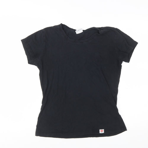 Lee Cooper Womens Black Cotton Basic Short Sleeve T-Shirt Size 12