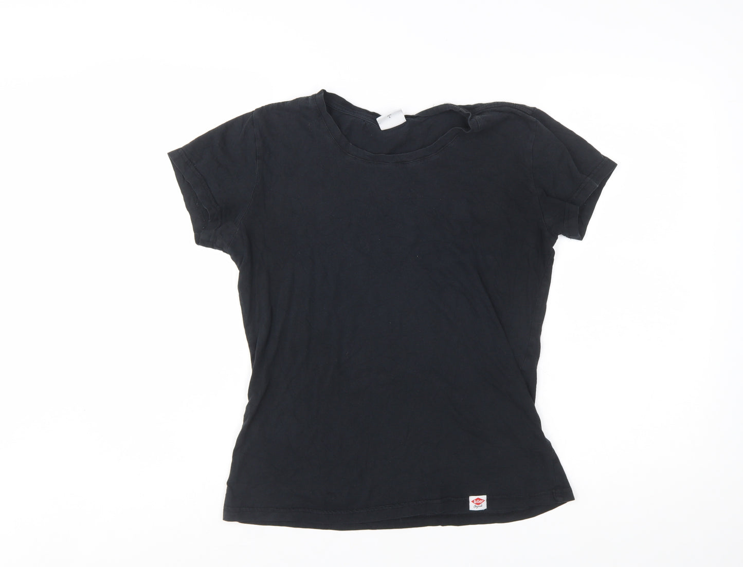 Lee Cooper Womens Black Cotton Basic Short Sleeve T-Shirt Size 12