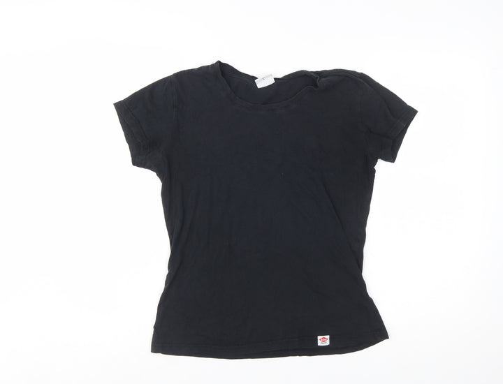 Lee Cooper Womens Black Cotton Basic Short Sleeve T-Shirt Size 12
