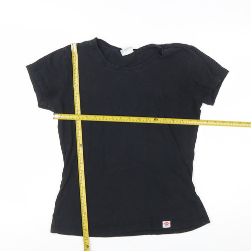 Lee Cooper Womens Black Cotton Basic Short Sleeve T-Shirt Size 12