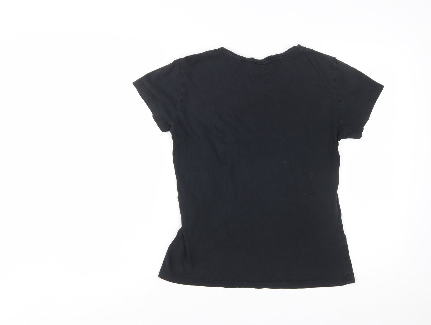 Lee Cooper Womens Black Cotton Basic Short Sleeve T-Shirt Size 12