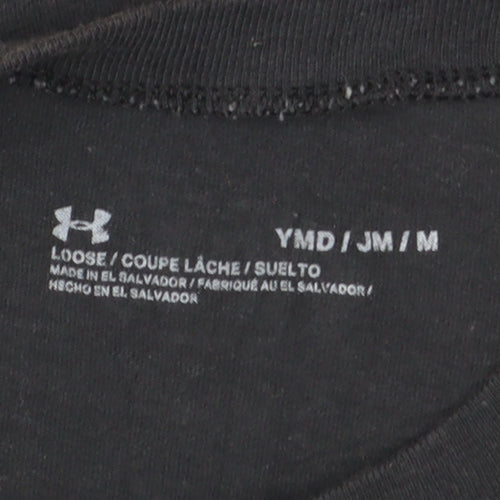 Under Armour Boys Black Medium Sports T-Shirt Short Sleeve Crew Neck
