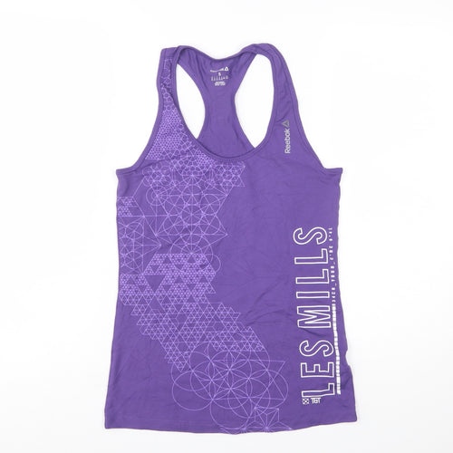 Reebok Womens Purple Les Mills Racerback Gym Tank Top Size S