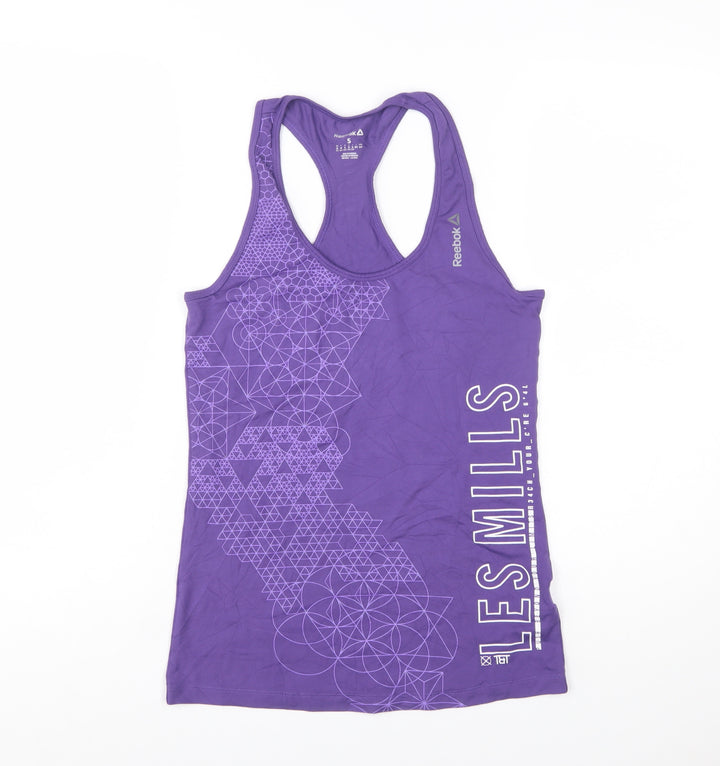 Reebok Womens Purple Les Mills Racerback Gym Tank Top Size S