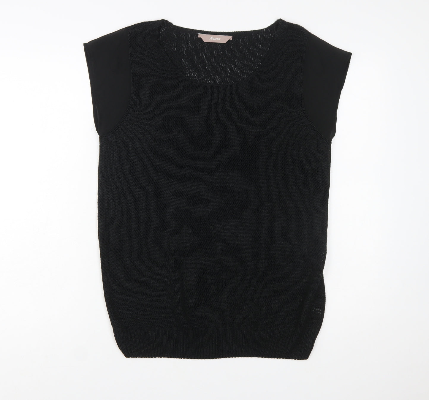 A|wear Women’s Black Sleeveless Scoop Neck Knit Pullover Jumper XL