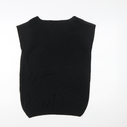 A|wear Women’s Black Sleeveless Scoop Neck Knit Pullover Jumper XL