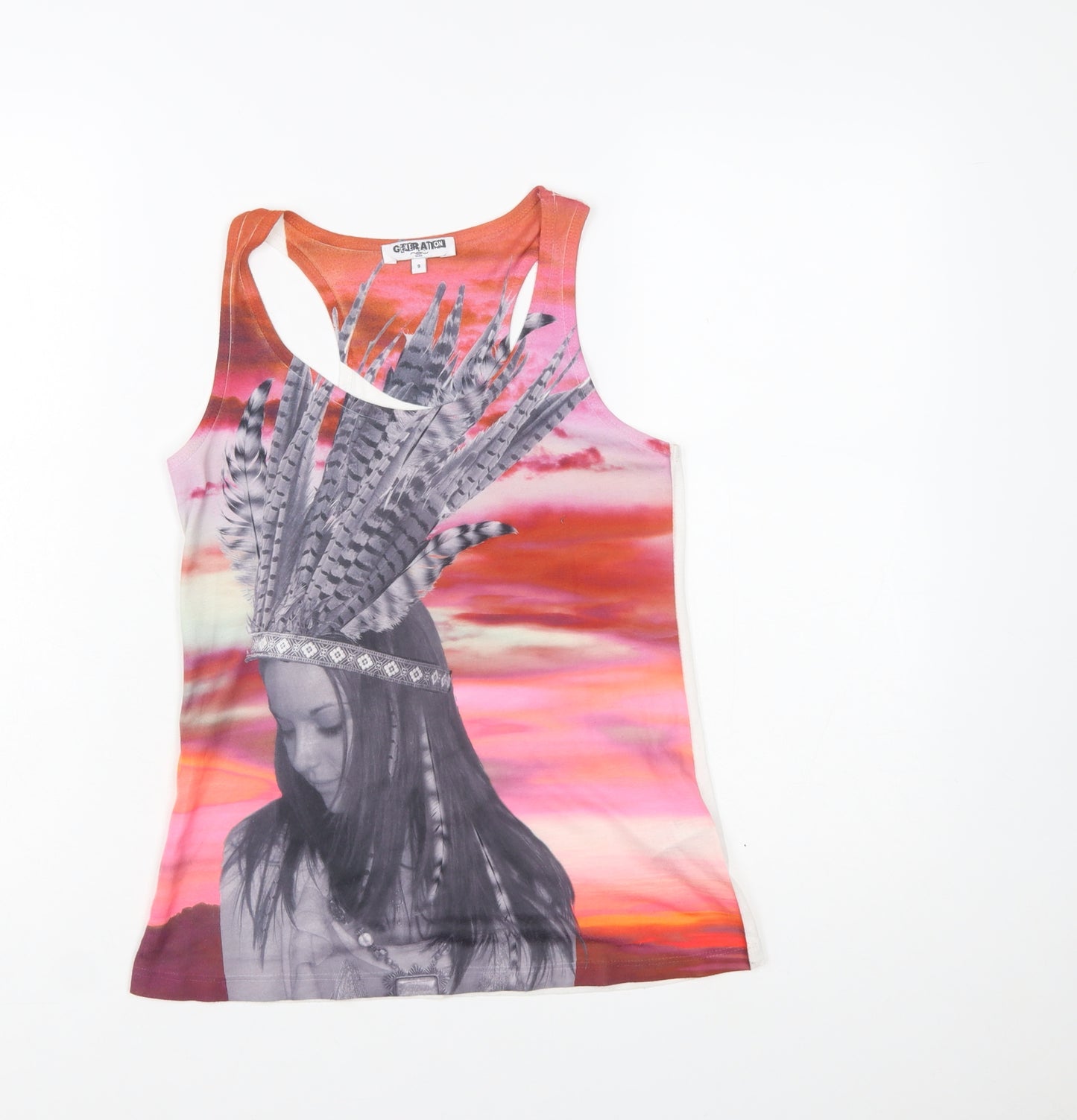 New Look Generation Multicoloured Tribal Print Teen Tank Top Size 9