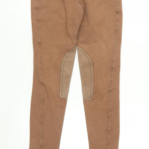 Caldene Womens Brown Jodhpur Riding Leggings Size 6 Stretch Zip Pockets