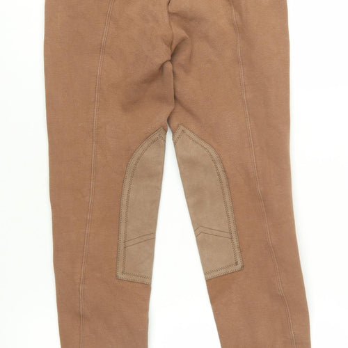 Caldene Womens Brown Jodhpur Riding Leggings Size 6 Stretch Zip Pockets