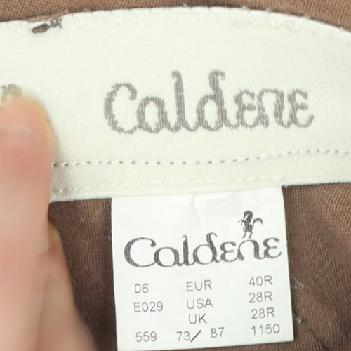 Caldene Womens Brown Jodhpur Riding Leggings Size 6 Stretch Zip Pockets