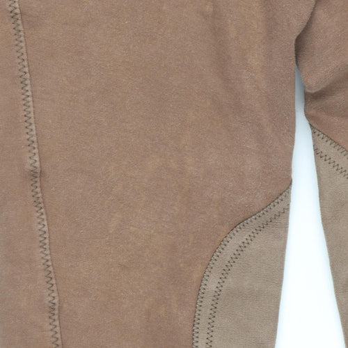 Caldene Womens Brown Jodhpur Riding Leggings Size 6 Stretch Zip Pockets