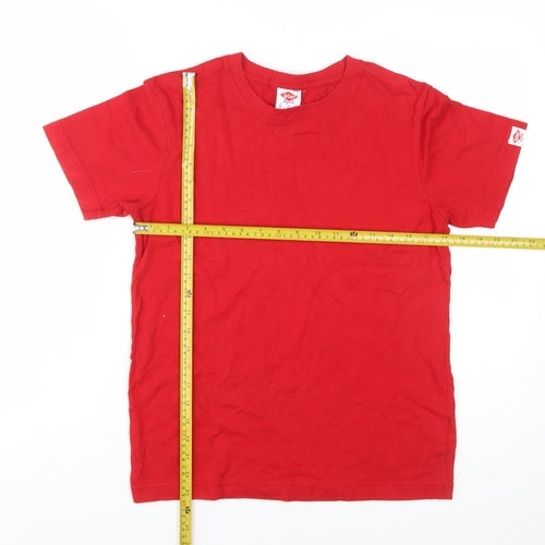 Lee Cooper Men's Red Cotton Crew Neck Short Sleeve T-Shirt M