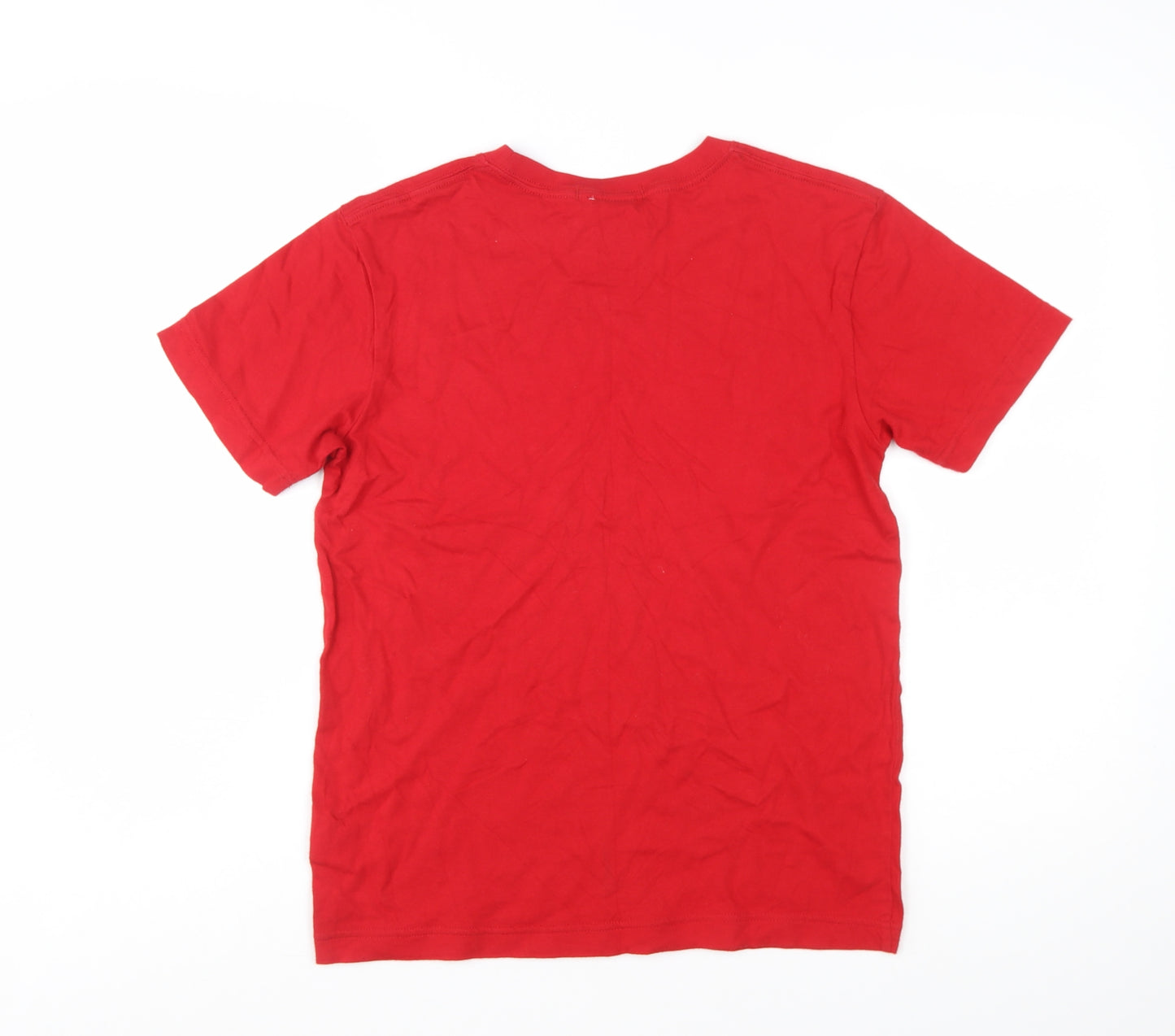 Lee Cooper Men's Red Cotton Crew Neck Short Sleeve T-Shirt M