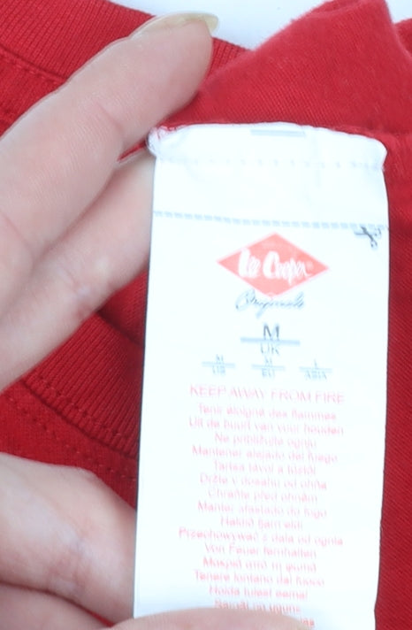 Lee Cooper Men's Red Cotton Crew Neck Short Sleeve T-Shirt M