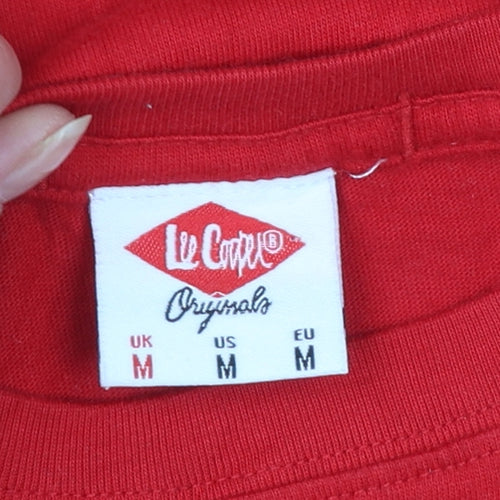 Lee Cooper Men's Red Cotton Crew Neck Short Sleeve T-Shirt M