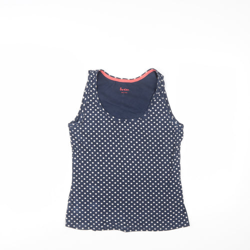 Boden Womens Blue Polka Dot Cotton Tank Top UK 12
