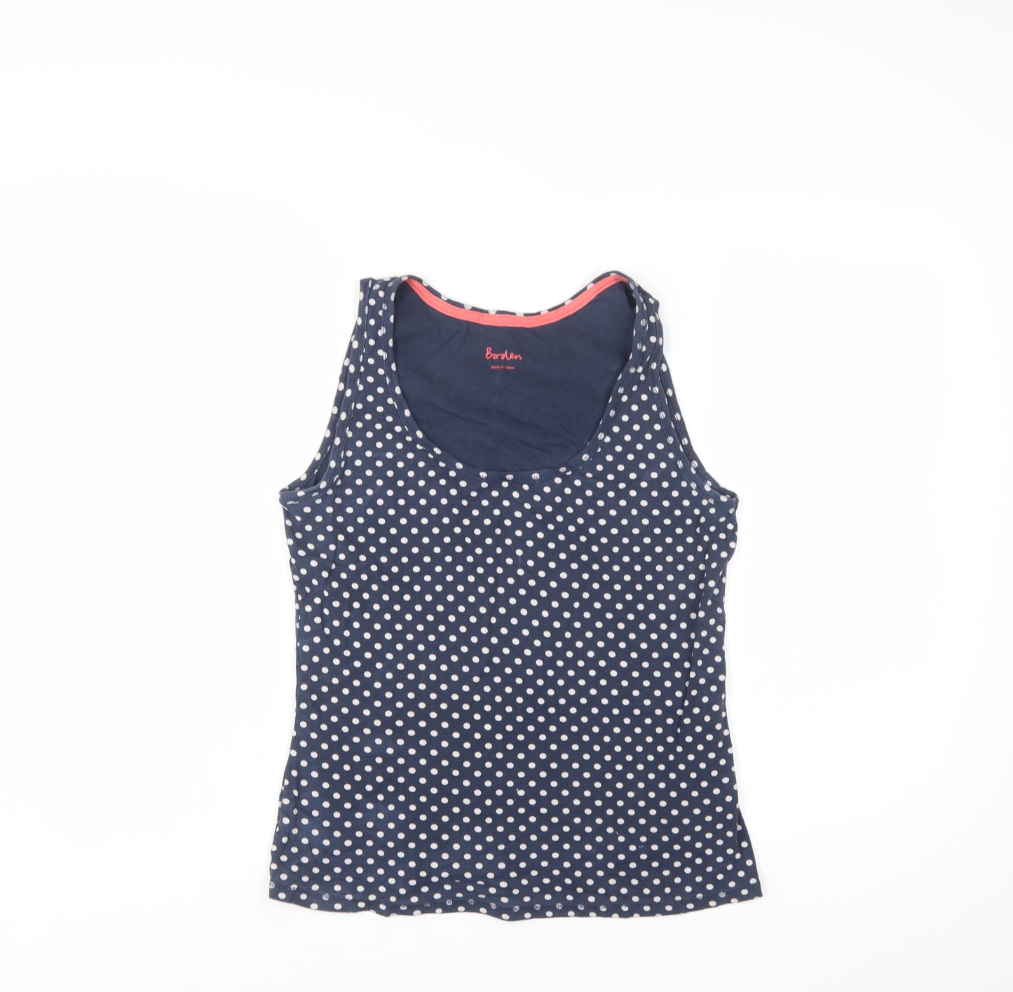 Boden Womens Blue Polka Dot Cotton Tank Top UK 12