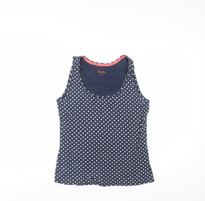 Boden Womens Blue Polka Dot Cotton Tank Top UK 12