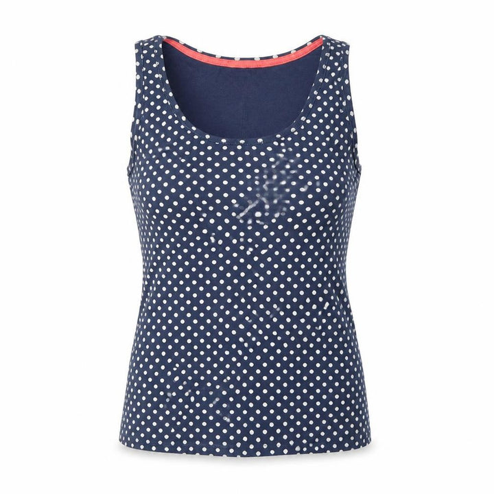 Boden Womens Blue Polka Dot Cotton Tank Top UK 12