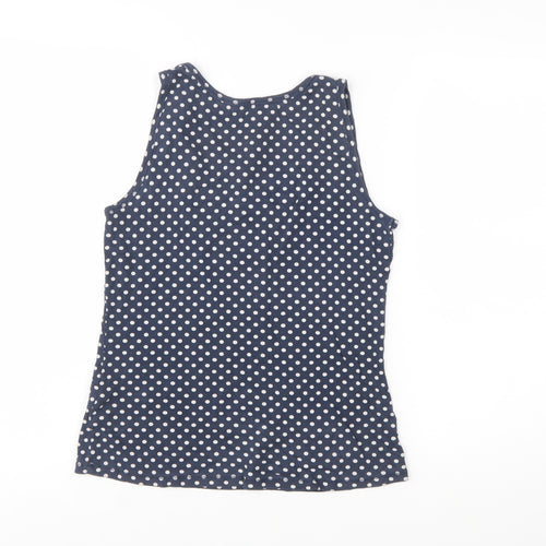 Boden Womens Blue Polka Dot Cotton Tank Top UK 12