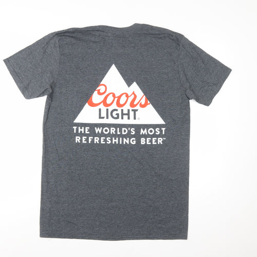 Gildan Men's Grey Coors Light Graphic Short Sleeve T-Shirt Size L