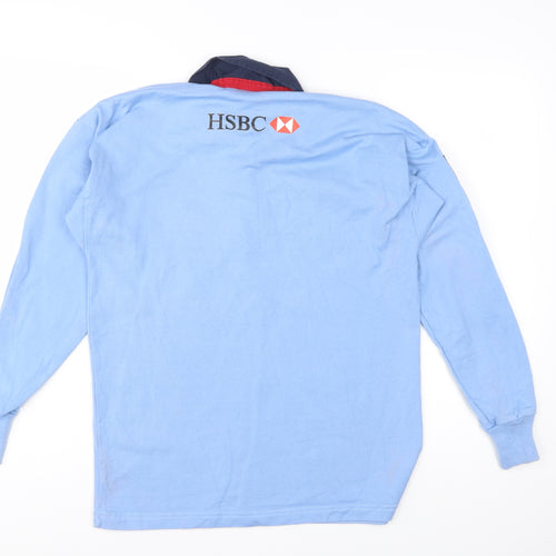 Canterbury Mens Blue Waratahs Rugby Long Sleeve Polo Shirt Size S