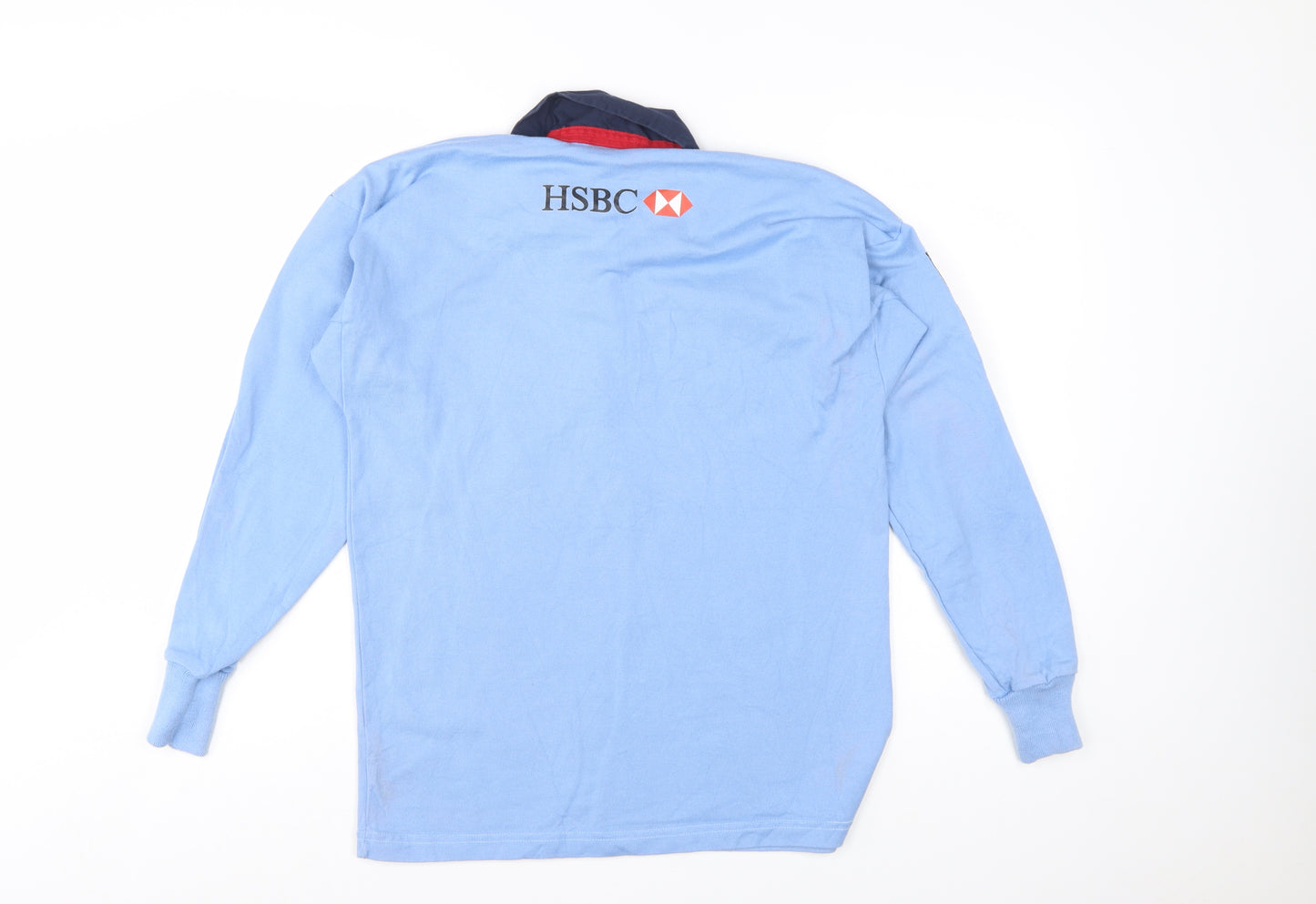 Canterbury Mens Blue Waratahs Rugby Long Sleeve Polo Shirt Size S