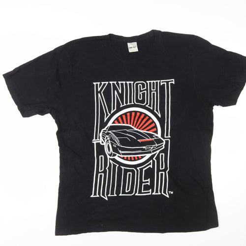 Knight Rider Men's Black Large Graphic Movie Car T-Shirt 100% Cotton