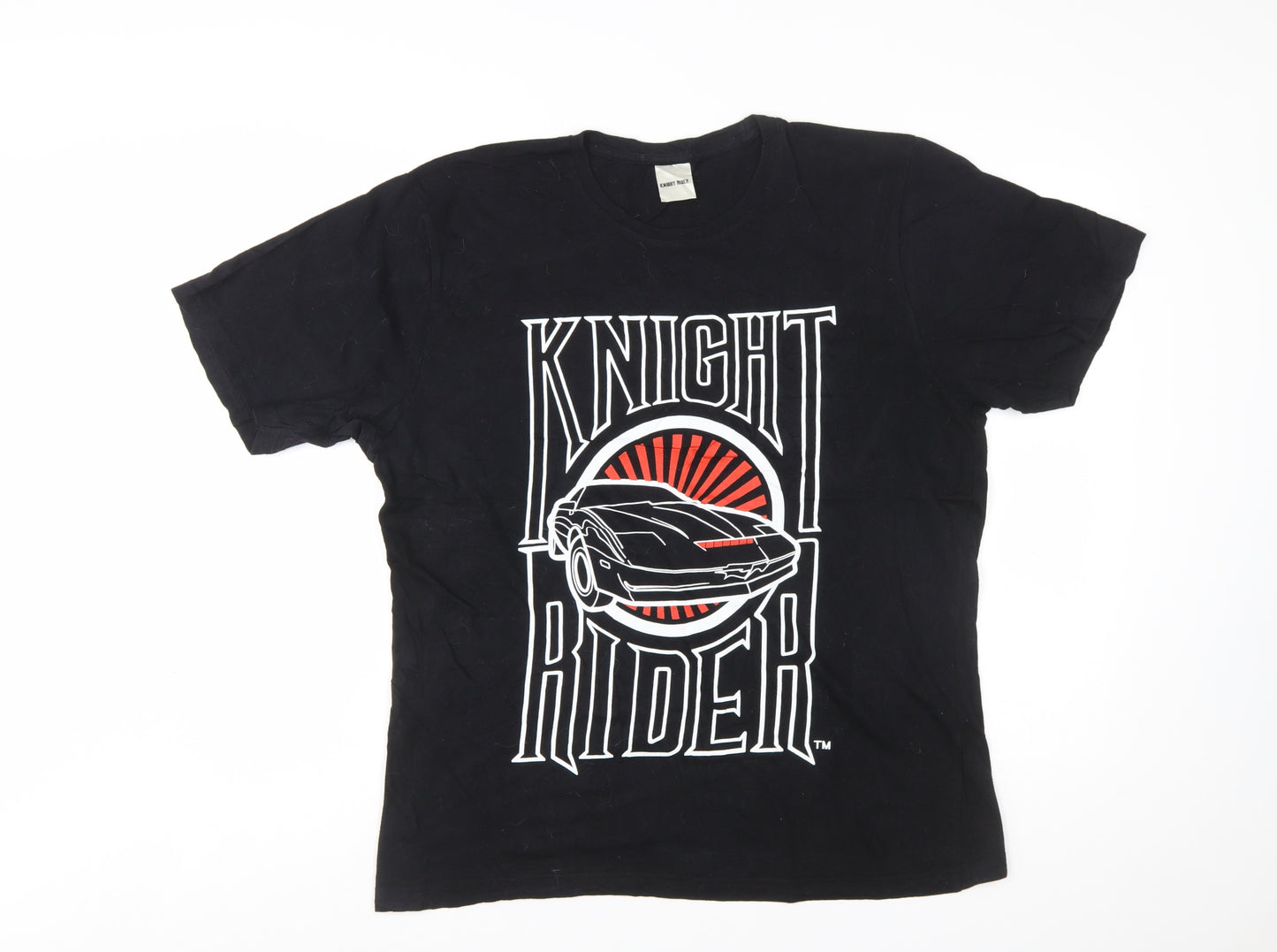 Knight Rider Men's Black Large Graphic Movie Car T-Shirt 100% Cotton