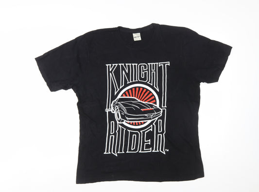 Knight Rider Men's Black Large Graphic Movie Car T-Shirt 100% Cotton