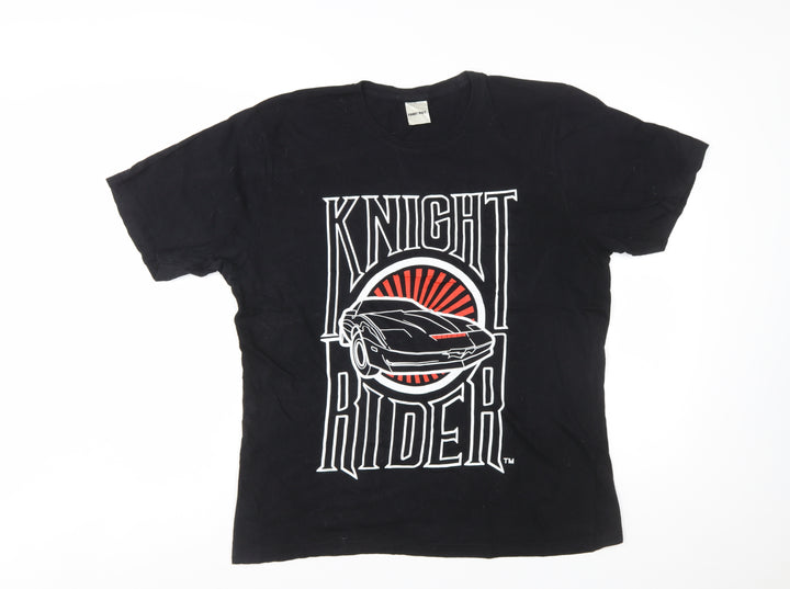 Knight Rider Men's Black Large Graphic Movie Car T-Shirt 100% Cotton